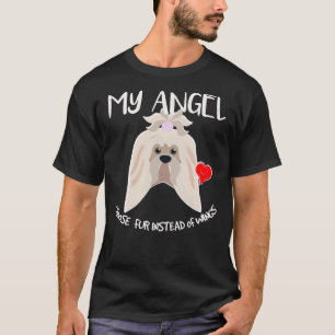 Camiseta Meu Anjo Escolhe Peles Em Vez De Asas (Shih Tzu)