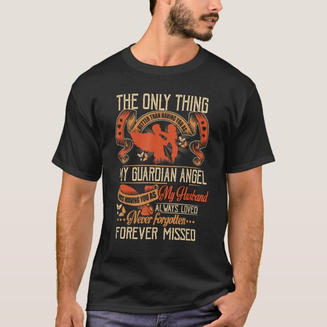 Camiseta Meu Anjo Guardião Meu Marido Sempre Amava Para Sem (Frente)