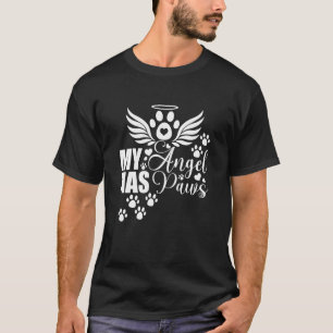 Camiseta Meu Anjo tem Patas Ponte Arco-Íris Amante de Gatos