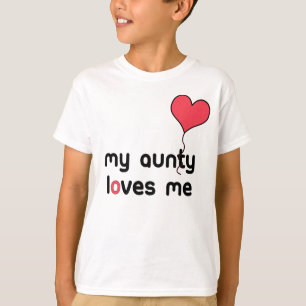 Camiseta Meu Aunty ama-me balão vermelho do coração