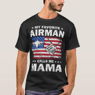 Camiseta Meu Aviador Favorito Me Chama de Mamãe Bandeira US