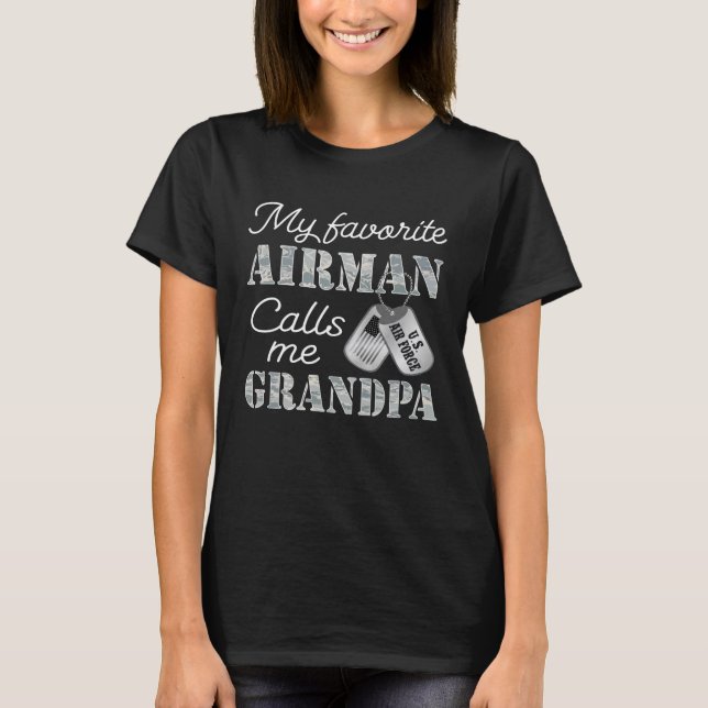Camiseta Meu Avião Favorito Me Chama Avô USAF Avô G (Frente)