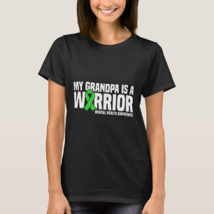 Camiseta Meu Avô É Um Guerreiro Fita Verde Saúde Mental