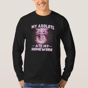 Camiseta Meu Axolotl Comeu A Minha Escola De Trabalho De Ca