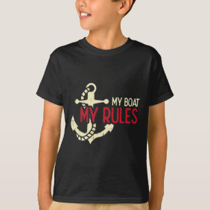 Camiseta Meu Barco Minhas Regras Âncora Dono Frio Marinheir