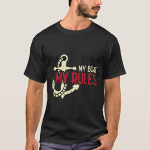 Camiseta Meu Barco Minhas Regras Âncora Dono Frio Marinheir