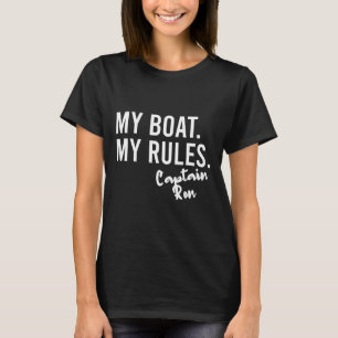 Camiseta Meu Barco Minhas Regras Capitão Ron Barco Personal