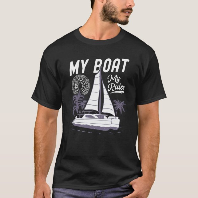 Camiseta Meu Barco Minhas Regras Vela Catamarã (Frente)