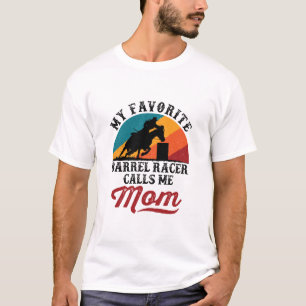 Camiseta Meu Barrel Racer Favorito Me Chama Mãe Retro