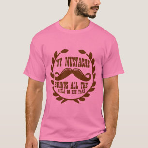 Camiseta Meu bigode traz todas as meninas à jarda