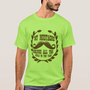 Camiseta Meu bigode traz todas as meninas à jarda