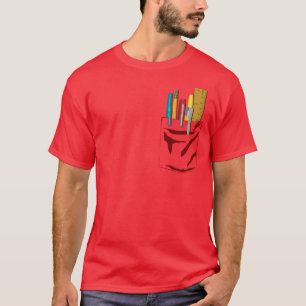 Camiseta Meu Bolso. As minhas Canetas. (castanho avermelhad