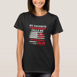 Camiseta Meu Bombeiro Favorito Me Chama de Mamãe Desenho de