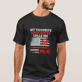 Camiseta Meu Bombeiro Favorito Me Chama de Mamãe Desenho de