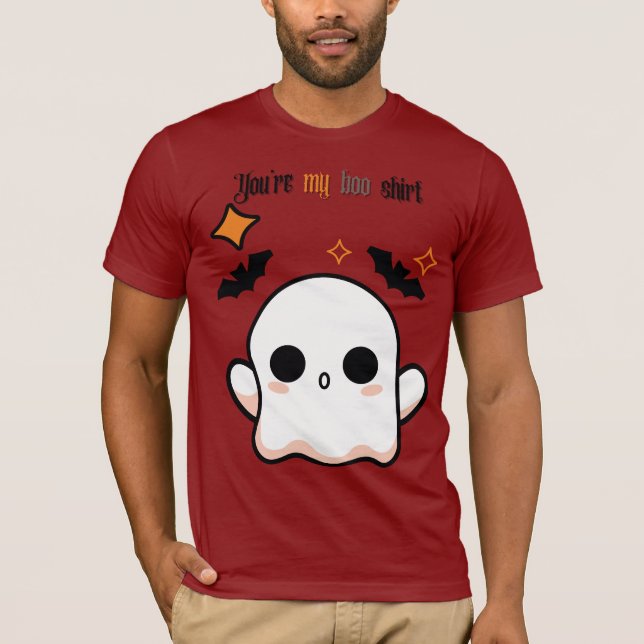 Camiseta "Meu Boo" Gótico Halloween Ghost T-Shirt - Spooky  (Frente)