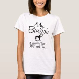 Camiseta Meu Borzoi é mais inteligente que a maioria das Pe