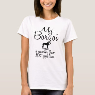 Camiseta Meu Borzoi é mais inteligente que a maioria das Pe