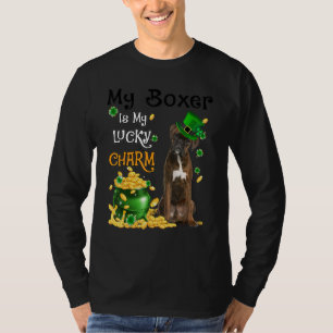 Camiseta Meu Boxer MALHADO É Meu Amuleto Cachorro Fofo Patr