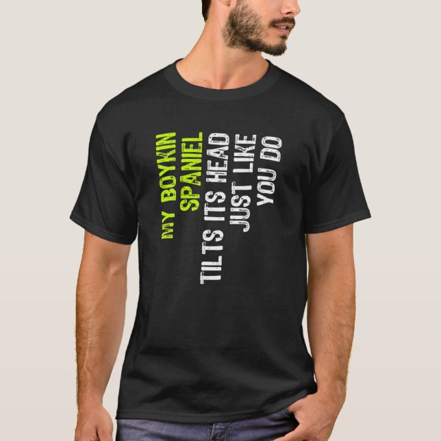 Camiseta Meu Boykin Spaniel Inclina Sua Cabeça Assim Como V (Frente)