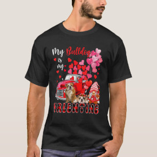 Camiseta Meu Bulldog É Meu Namorados Dois Cães Com Gnomo Pi