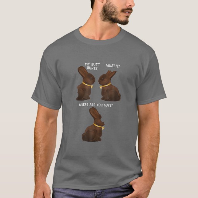 Camiseta Meu Bumbum Machuca Páscoa Engraçada Chocolate Cony (Frente)