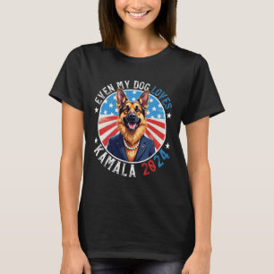Camiseta Meu Cachorro Adora Kamala 2024 German shepherd Div