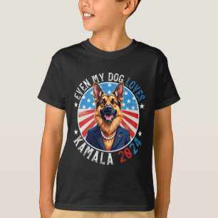 Camiseta Meu Cachorro Adora Kamala 2024 German shepherd Div