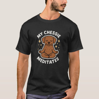 Camiseta Meu cachorro Chessie medita fofo engraçado