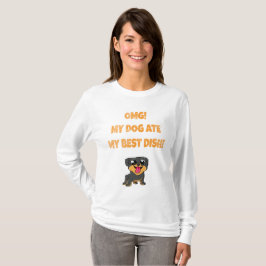 Camiseta meu cachorro comeu meu melhor slogan de prato