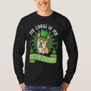 Camiseta Meu cachorro Corgi é meu Amuleto da Sorte Feliz Di