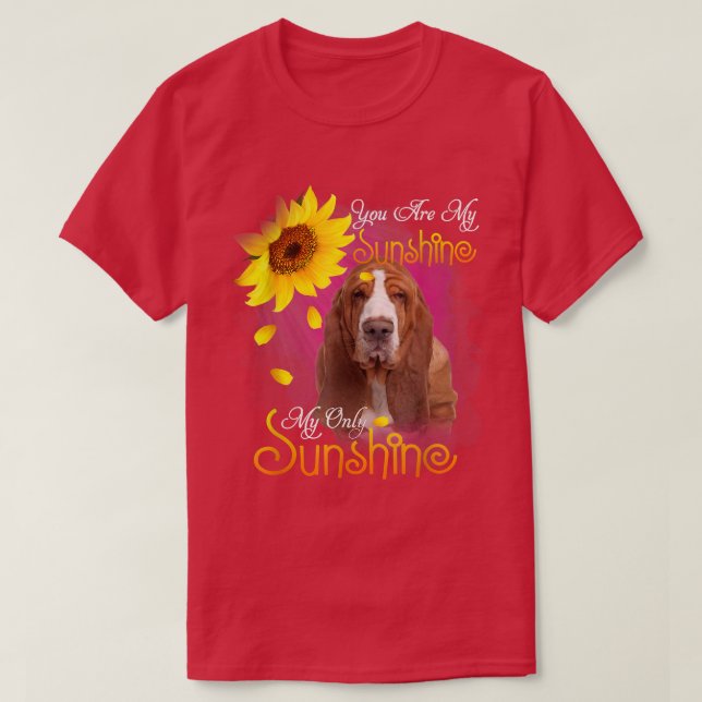 Camiseta Meu Cachorro De Caça Solar Com Girassóis (Frente do Design)