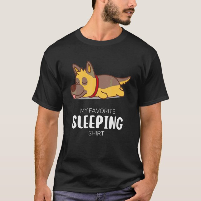 Camiseta Meu Cachorro De German shepherd De Animal De Dormi (Frente)