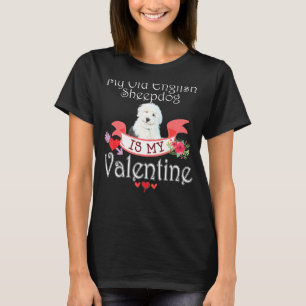 Camiseta Meu Cachorro De Ovelha Inglês É Meu Namorados