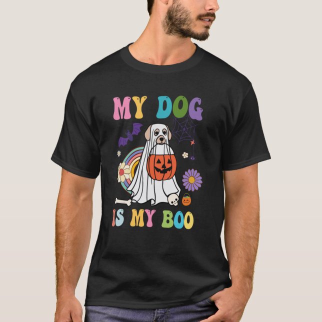 Camiseta Meu Cachorro É Boo, Dono De Cachorro Engraçado Boo (Frente)