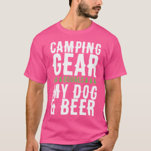 Camiseta Meu Cachorro E Cerveja Engraçada Acampando No Exte