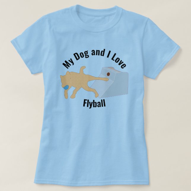 Camiseta Meu Cachorro e Eu Adoro Flyball Box (Frente do Design)