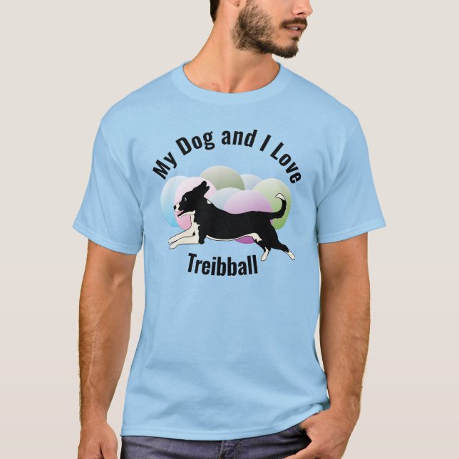 Camiseta Meu Cachorro e eu amamos o Mutt do Treibball (Frente)