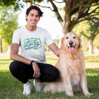 Camiseta Meu Cachorro é Meu Amuleto da Sorte Dia de São Pat