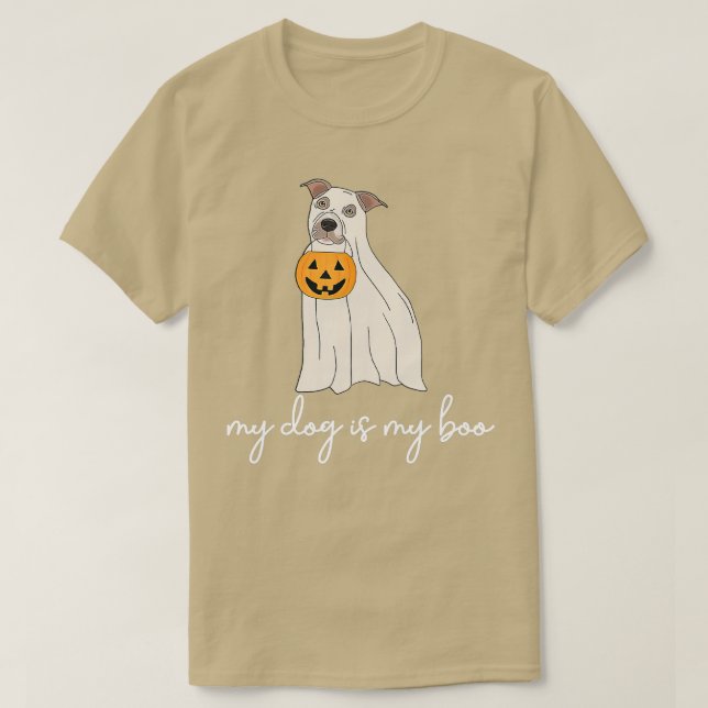 Camiseta Meu Cachorro É Meu Cachorro Engraçado Boo Ghost Ha (Frente do Design)