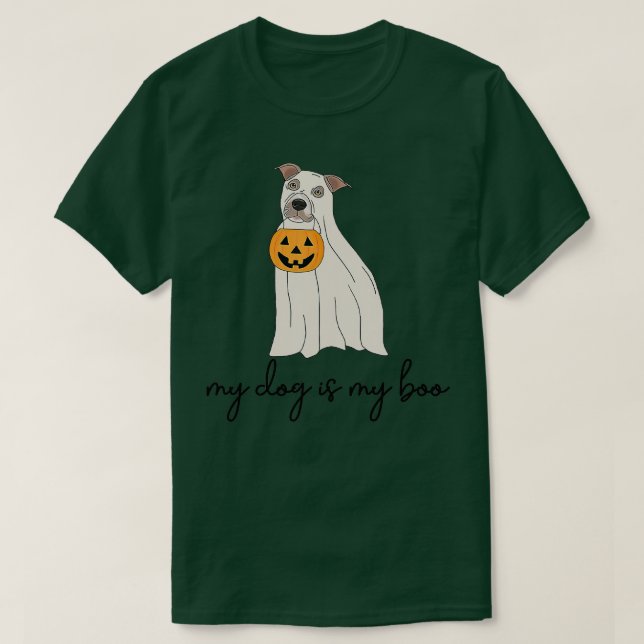 Camiseta Meu Cachorro É Meu Cachorro Engraçado Boo Ghost Ha (Frente do Design)