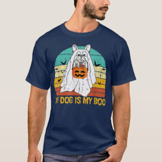 Camiseta Meu Cachorro É Meu Fantasma De Boo Halloween O Bul