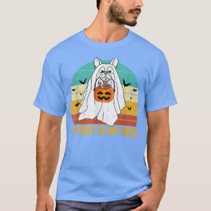 Camiseta Meu Cachorro É Meu Fantasma De Boo Halloween O Bul
