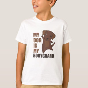 Camiseta Meu Cachorro É Meu Guarda-costas Cachorros Brown L