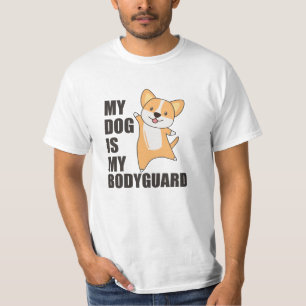 Camiseta Meu Cachorro É Meu Guarda-de-Obra Cachorros Corgi