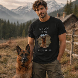 Camiseta Meu cachorro é meu terapeuta foto preta