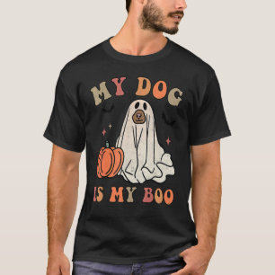 Camiseta Meu Cachorro É Minha Época Spooky Ghost Halloween 