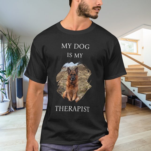 Camiseta Meu cachorro é preto na minha foto do theraphist (Criador carregado)