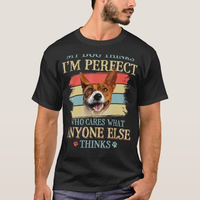 Camiseta Meu Cachorro pensa que eu sou o Estilo Retro do Ca (Frente)