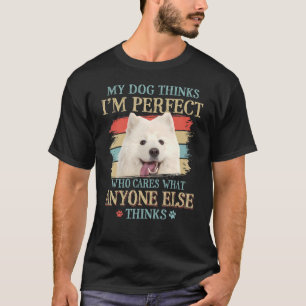 Camiseta Meu Cachorro pensa que eu sou o estilo retrô perfe