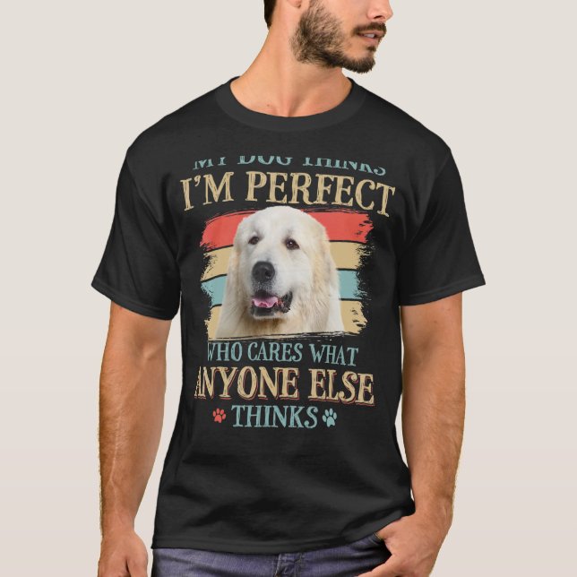 Camiseta Meu Cachorro pensa que eu sou perfeito Excelente P (Frente)